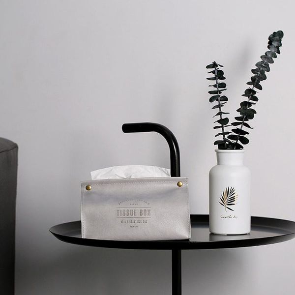 

tissue boxes & napkins soft foldable el nordic style paper pu leather bedroom napkin holder office home box letter print retro restaurants