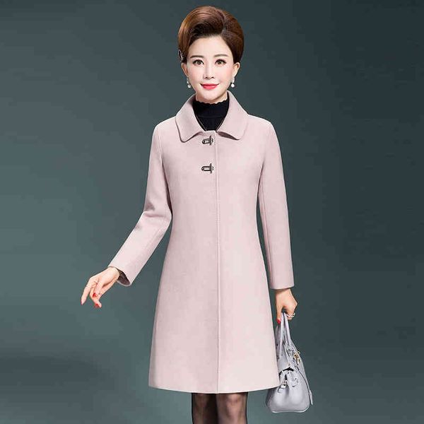 

women's jackets long wool coat women autumn winter plus size sleeve woolen fashion ladies outerwear over 5xl 0xpv, Black;brown