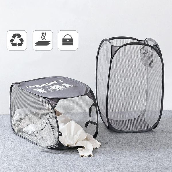 

1pcs collapsible laundry basket nylon dirty clothes storage bags for organizer bin & organization
