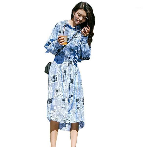 

casual dresses large size dress female 2021 spring autumn korean long-sleeved single breasted loose temperament women's shirt lq757, Black;gray