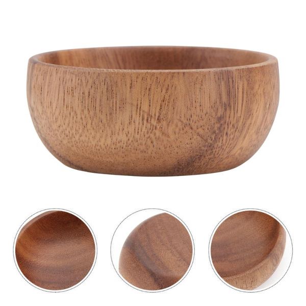 

dishes & plates 1pc wooden plate dish kitchen service dishware utensil (brown)