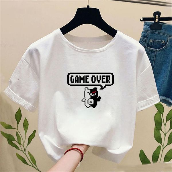 

fashion janpan anime kokichi oma women girl truth and lies game funny tee casual short sleeve, White