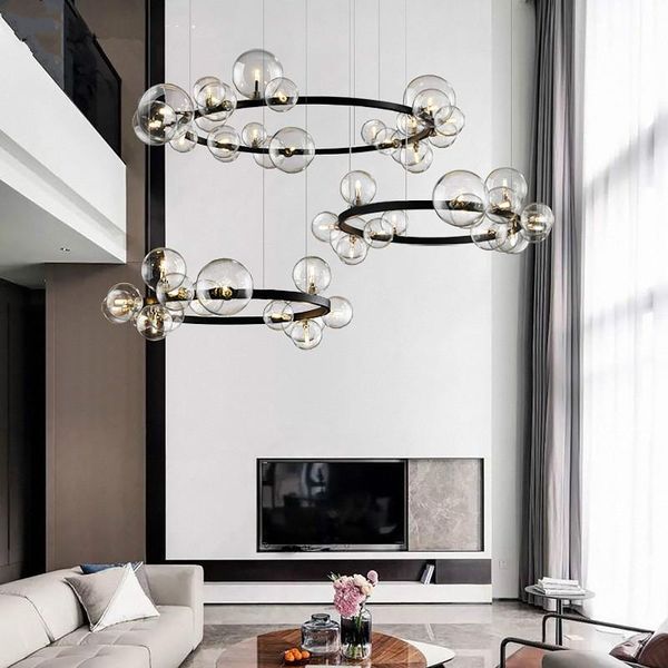 

chandeliers modern nordic living room g4 led chandelier lustre clear glass pendant lighting round metal fixtures