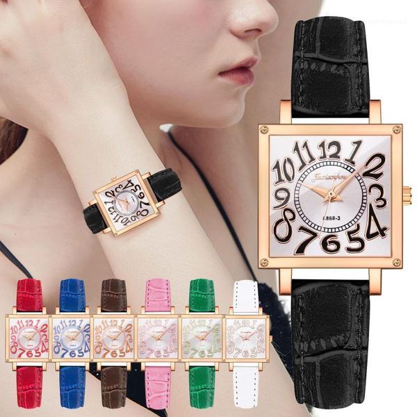

wristwatches fashion watch size digital square belt casual women's simple alloy quartz, Slivery;brown
