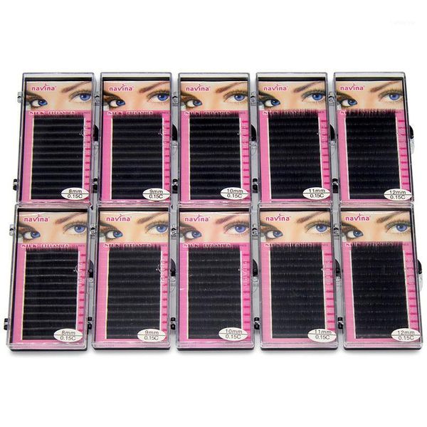 

navina 10cases professional individual mink eyelash extension faux silk eyelashes artificial makeup fake false eye lashes cilia1