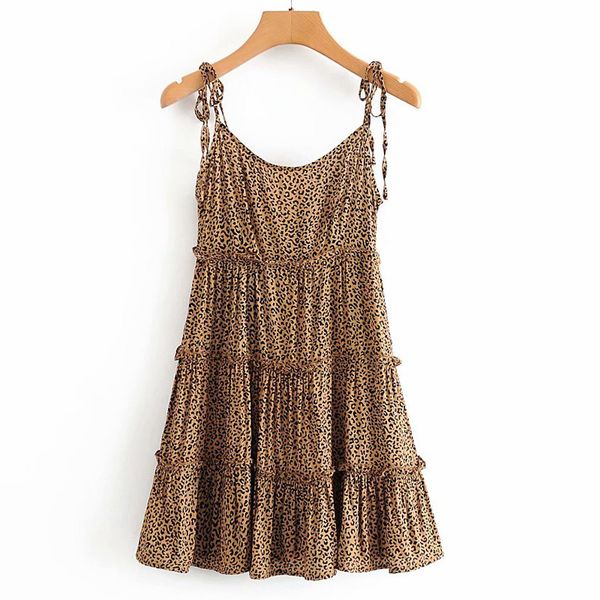 

dresses leopard print sleeveless stitching harajuku sweet party women's v-neck beach vacation chic female dress, Black;gray