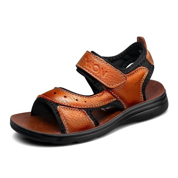 

sandals summer for boys cartoon kids shoes soft non-slip leather children sandalias footwear outdoor, Black;red