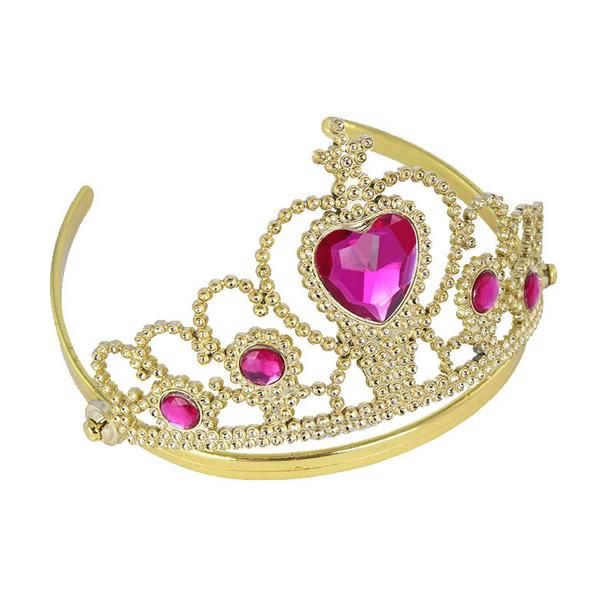 

hair clips & barrettes princess tiaras with heart stones, Golden;silver