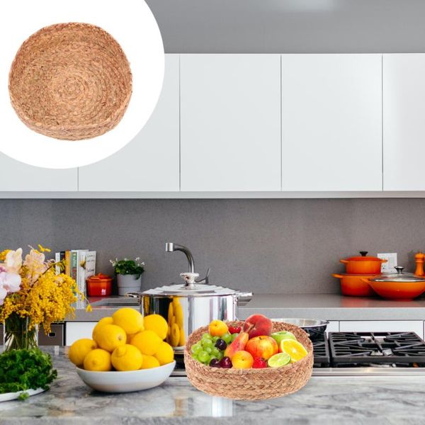 

storage baskets 1pc household basket hand-woven food (khaki)