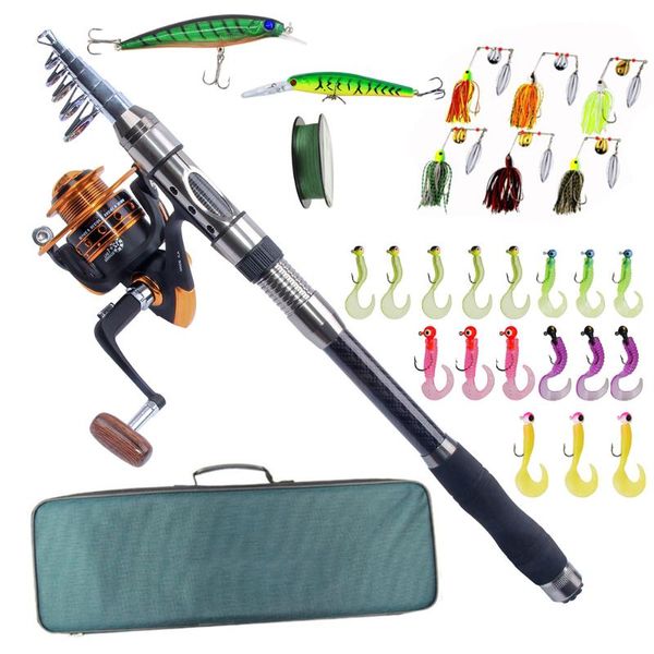 

hyanea 2.1m-3.6m fishing rod reel combo full kit spinning 100m lure bag for boat rods