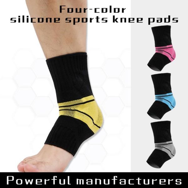 

ankle support brace compression sleeve with silicone gel reduce foot swelling pain relief from plantar fasciitis and achilles, Blue;black