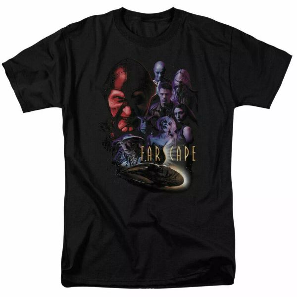 

farscape criminally epic t shirt licensed sci-fi alien tv show classic tee black, White;black
