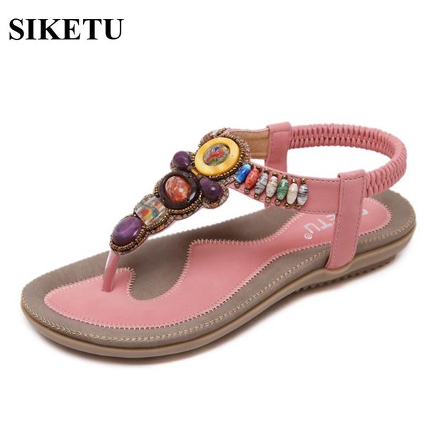 

sell fashion summer style shoes bohemia beading rhinestones women sandals flip flop big size 35-45 148-a5, Black