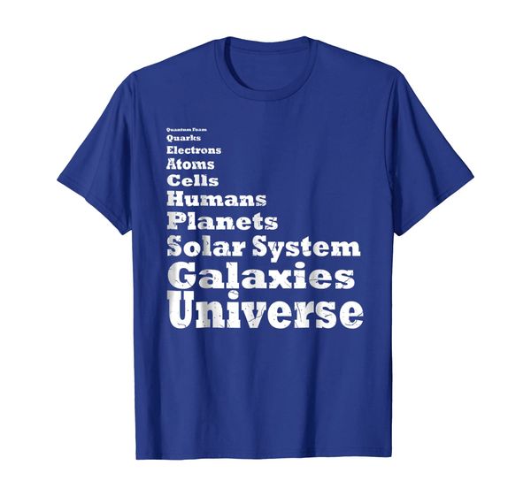 

cosmologist scale of the universe solar system t shirt, White;black