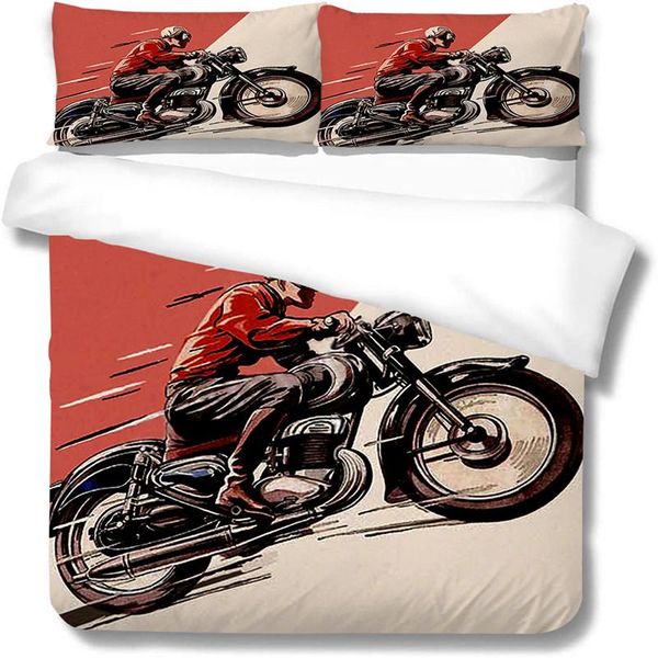 

bedding sets duvet cover cool motorcycle printed 3d set boys child home comforter covers room decoration