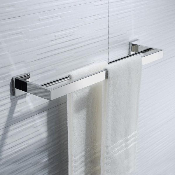 

towel racks double bar bathroom el style wall mount hanging rack stainless steel rail chrome finish