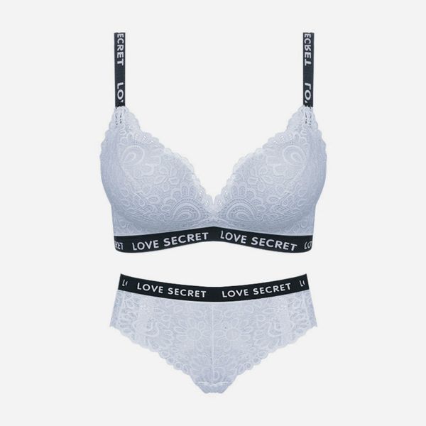 

no steel ring lace edge comfortable gathered bra girls breathable underwear set, Red;black