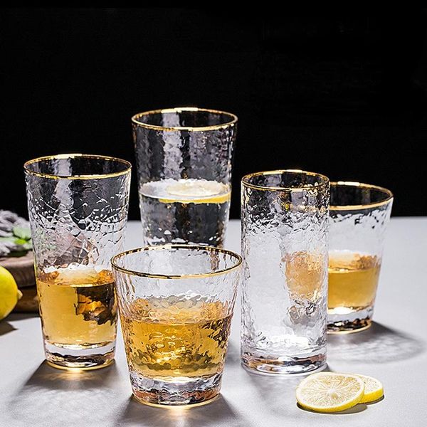 

wine glasses ins phnom penh glass cup creative japanese hammer household juice transparent beer coffee mug
