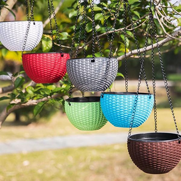 

other garden supplies resin hanging plant pots basket hang flower pot hanger outdoor holder for wall decoration