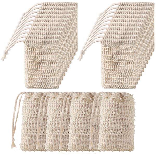 Seifenstange Sisal Seifentasche Dusche Badetasche Natürliche Peeling Saver Beutel Holder Net