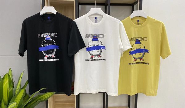 

men's t-shirts 2021ss ader male t-shirt error 1:1 cartoon snow printed monster street hip-hop short sleeve, White;black