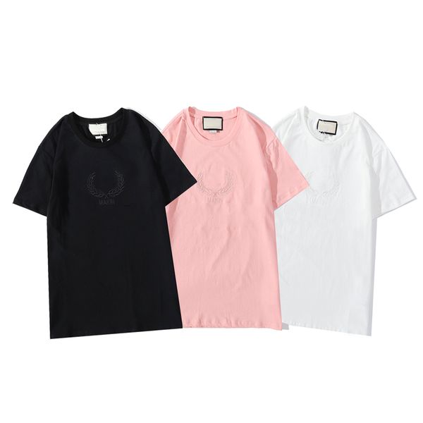 

classic embroidered solid color letter t shirt fashion all-match s-xxl, White;black