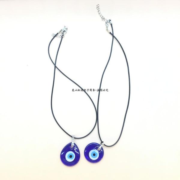 

pendant necklaces 2021 1pcs blue glass 30mm evil eye pendants necklace for women men turkey eyes lucky choker jewelry gift, Silver