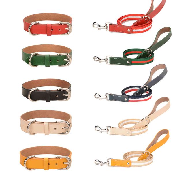 Luxuriöse Leathes-Halsbänder aus Rindsleder, personalisiertes Haustierhalsband, Leine, Leine für kleine, mittelgroße und große Hunde, Pitbull, Bulldogge