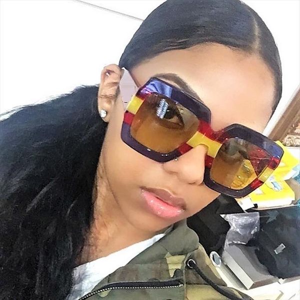 

45406 three colors sunglasses women shades goggles square frame uv400 brand glasses fashion, White;black