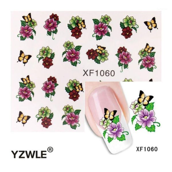 

fashion colorful flower butterfly false nail tips finger full card art display practice acrylic uv gel polish tool manicure1, Red;gold