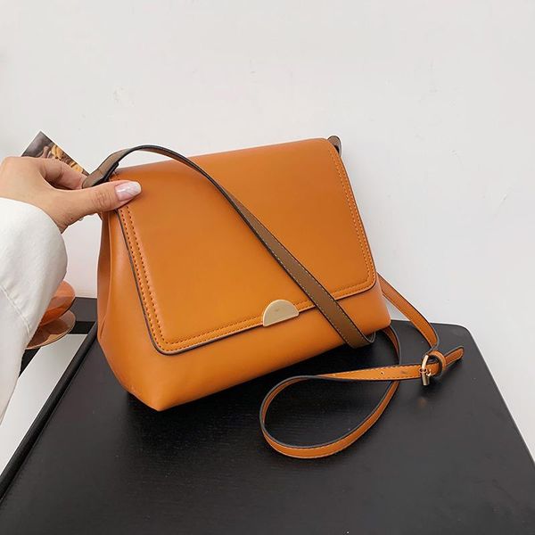 

evening bags fashion pu leather crossbody bag for women 2021 flap solid color shoulder lady travel small handbag and purse