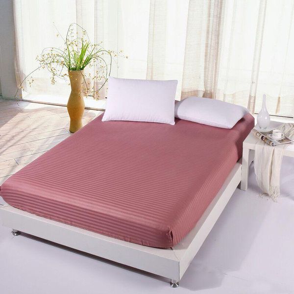 

sheets & sets 1pc 100% cotton fitted sheet mattress cover with rubber bands at four corners customizable