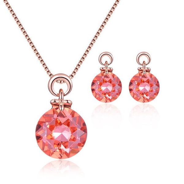 

earrings & necklace jewelry set alloy plating crystal earring, Silver