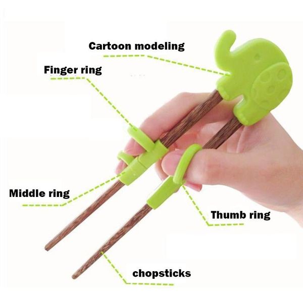 

chopsticks portable cartoon learning training kids helper with wooden thin889
