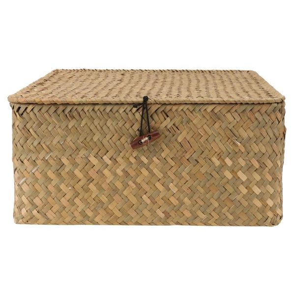 

storage baskets 1pc household straw woven basket tea table container desktop