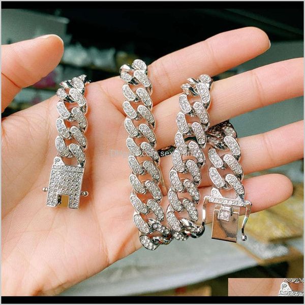 

necklaces & pendants drop delivery 2021 pendant hip accessories full drill 1m chain small commodity jewelry cuba hop necklace uehkr, Silver