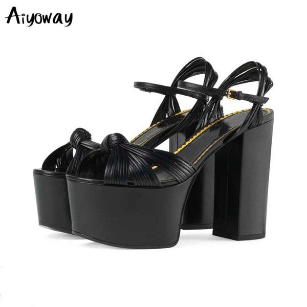 

dress shoes aiyoway ladies summer high heels women platform sandals block heel buckle party wedding black red apricot