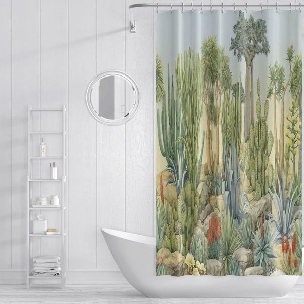 

shower curtains ink retro plant bathroom room printing decoration accessories waterproof curtain forest pattern
