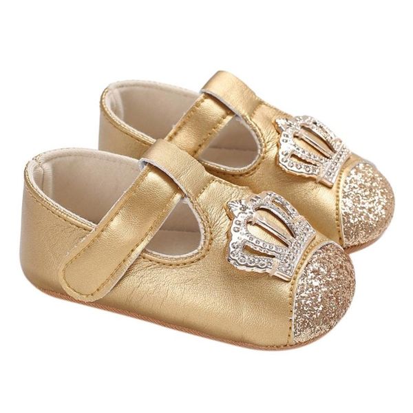 

first walkers baby shoes spring autumn pu born girl princess crown bling walker