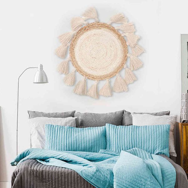 

handmade woven macrame wall hanging bohemia decoration round tapestry for wedding wall decoration living room home decor art