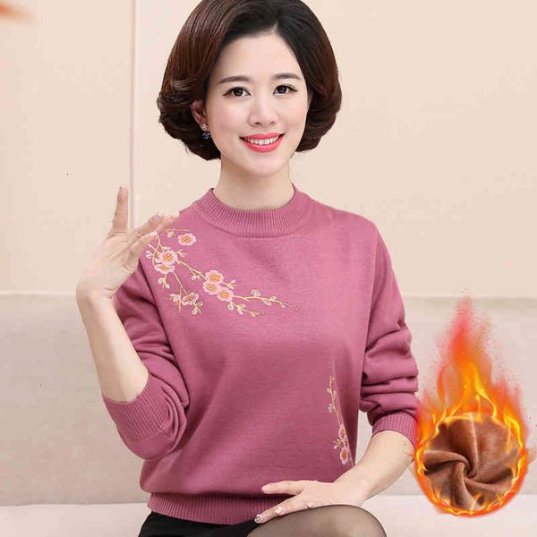 

sweater warm winter plus veet knitted woman's drop jumper fashion flowers print long sleeve nightgown and femme pull sweater, White;black