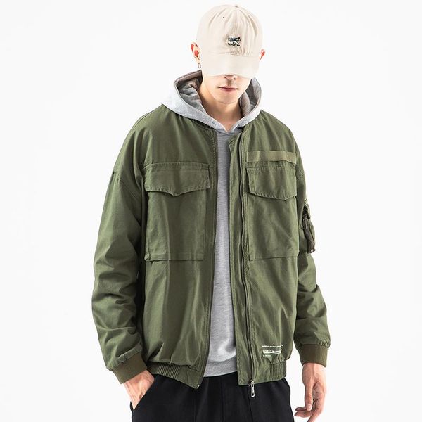 

harakuju jacket for men style streetwear zipper oversized military motorcycle chaquetas hombre clothing by50jk men's jackets, Black;brown