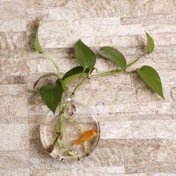 

vases 2021 sunflower shaped transparent wall hanging vase hydroponic container plant flower glass bottle home office wedding decor
