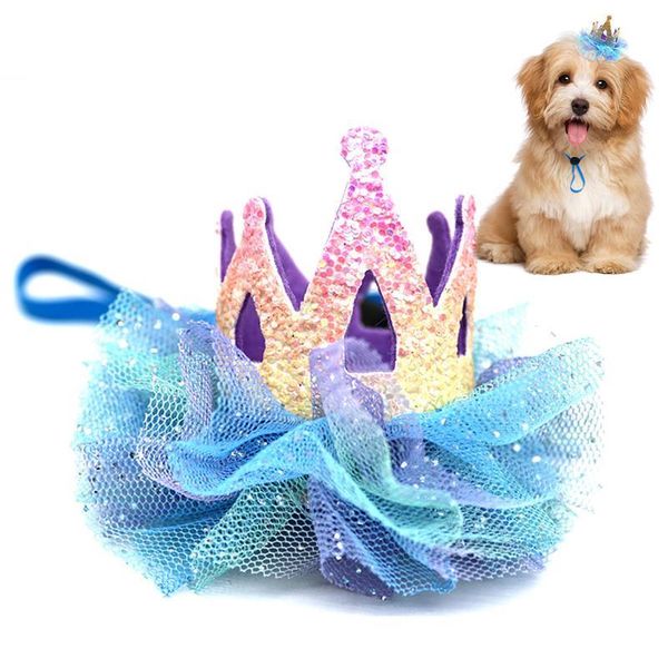 

dorakitten 1pc pet hat creative lovely crown decor gauze headband for cats dogs party dress up supplies hair accessories dog apparel