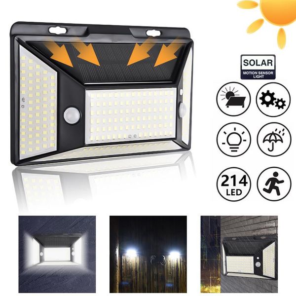

solar lamps 2021 light outdoor with motion sensor smart waterproof wall lamp home garden road led emergency night