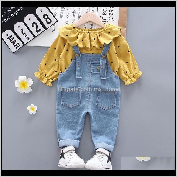 

sets clothing baby kids maternity drop delivery 2021 spring born matching pullovers denim suit suits for baby girls childhood outfits bor, White