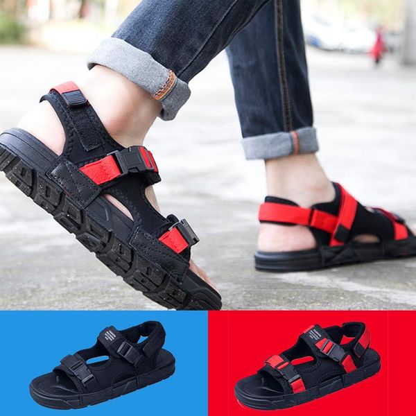 

sandals 2021 for mens shoes male black red fashion casual sport comfort slippers outdoor flat platform summer high quality