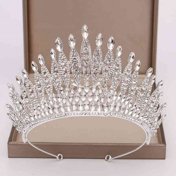 

popular large crystal new hairband bridal beauty pageant crown, Black;brown