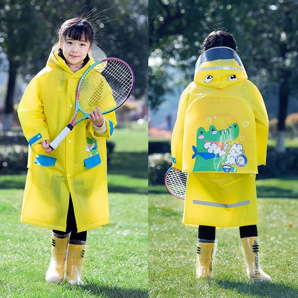 

raincoats cute kid raincoat children's with schoolbag bit student transparent hooded poncho clear jacket