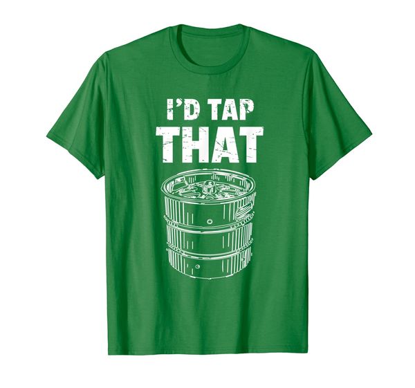 

funny bartender t shirt i'd tap that bartending beer keg pun, White;black